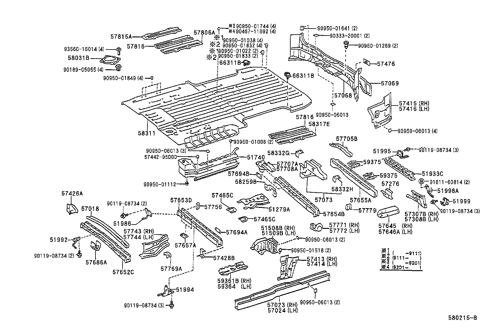 58311-28630 PAN, REAR FLOOR product image