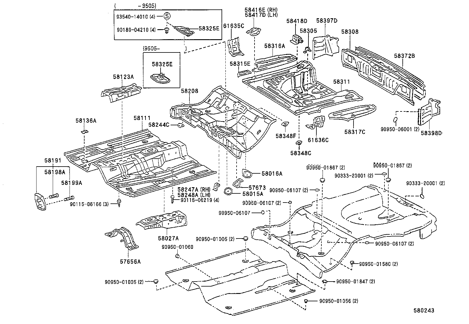 58016-13010 REINFORCE SUB-ASSY, BELT ANCHOR, NO.3 LH product image