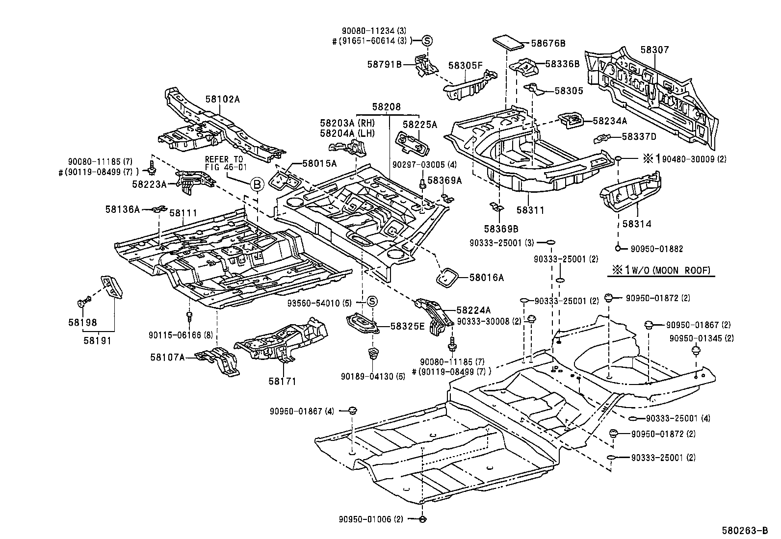 58015-06010 REINFORCE SUB-ASSY, BELT ANCHOR, NO.3 RH product image