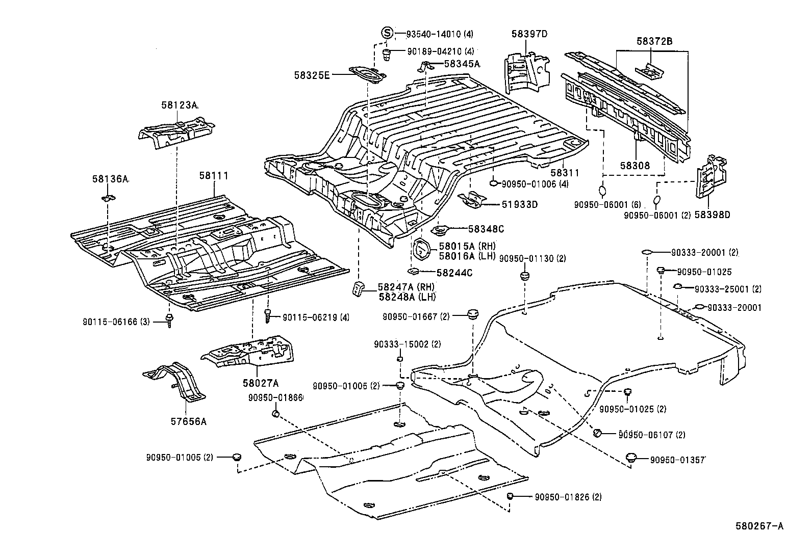 58016-13010 REINFORCE SUB-ASSY, BELT ANCHOR, NO.3 LH product image