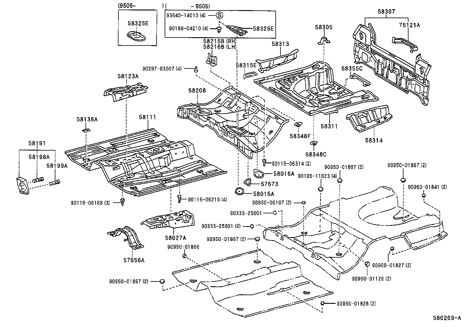 58016-13010 REINFORCE SUB-ASSY, BELT ANCHOR, NO.3 LH product image