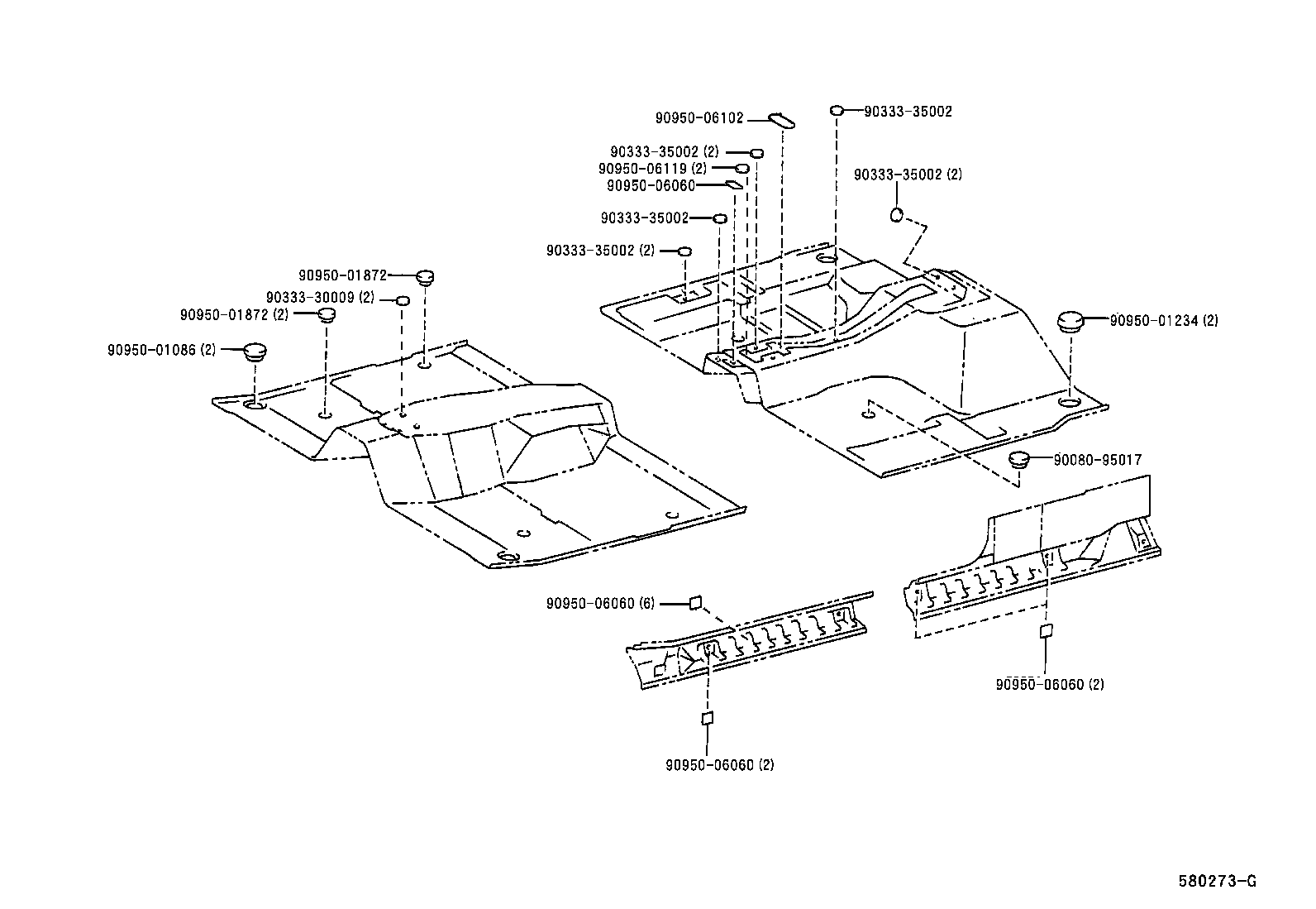 57051-04090 MEMBER SUB-ASSY, FRONT FLOOR CROSS, RH product image