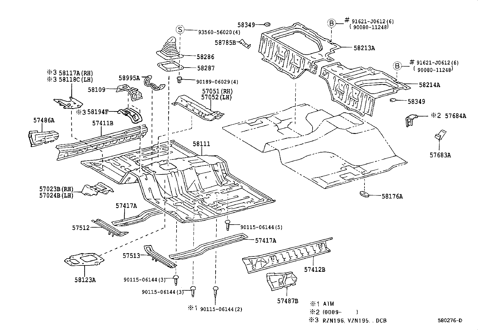 57051-04090 MEMBER SUB-ASSY, FRONT FLOOR CROSS, RH product image