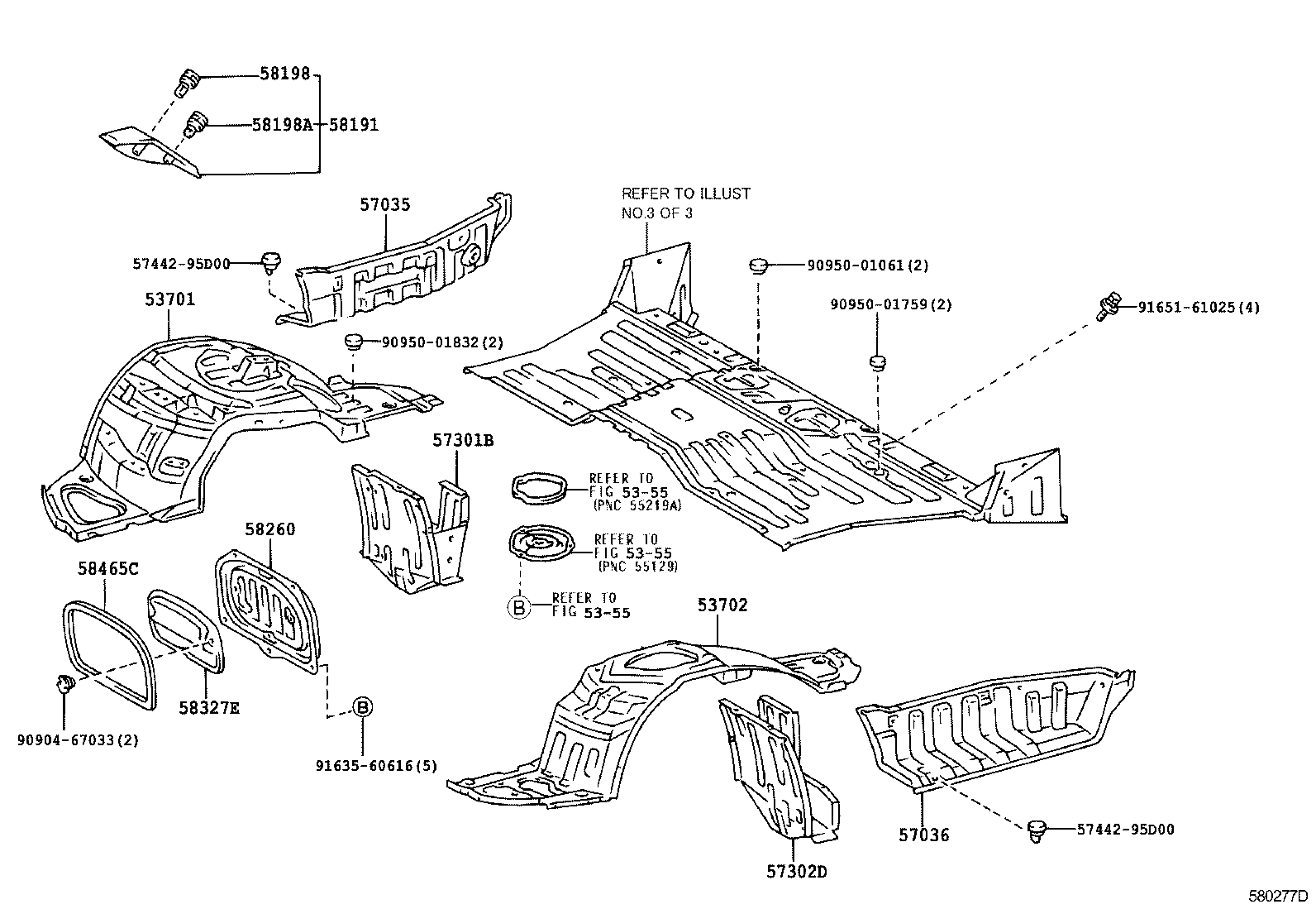 57102-26260 MEMBER SUB-ASSY, FRONT SIDE, LH product image