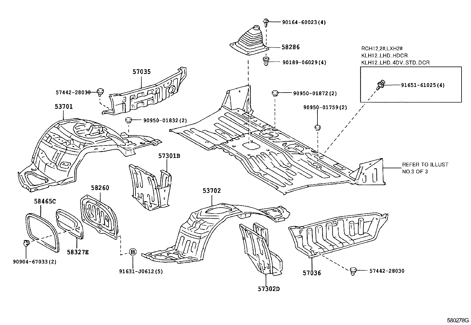 57102-26730 MEMBER SUB-ASSY, FRONT SIDE, LH product image