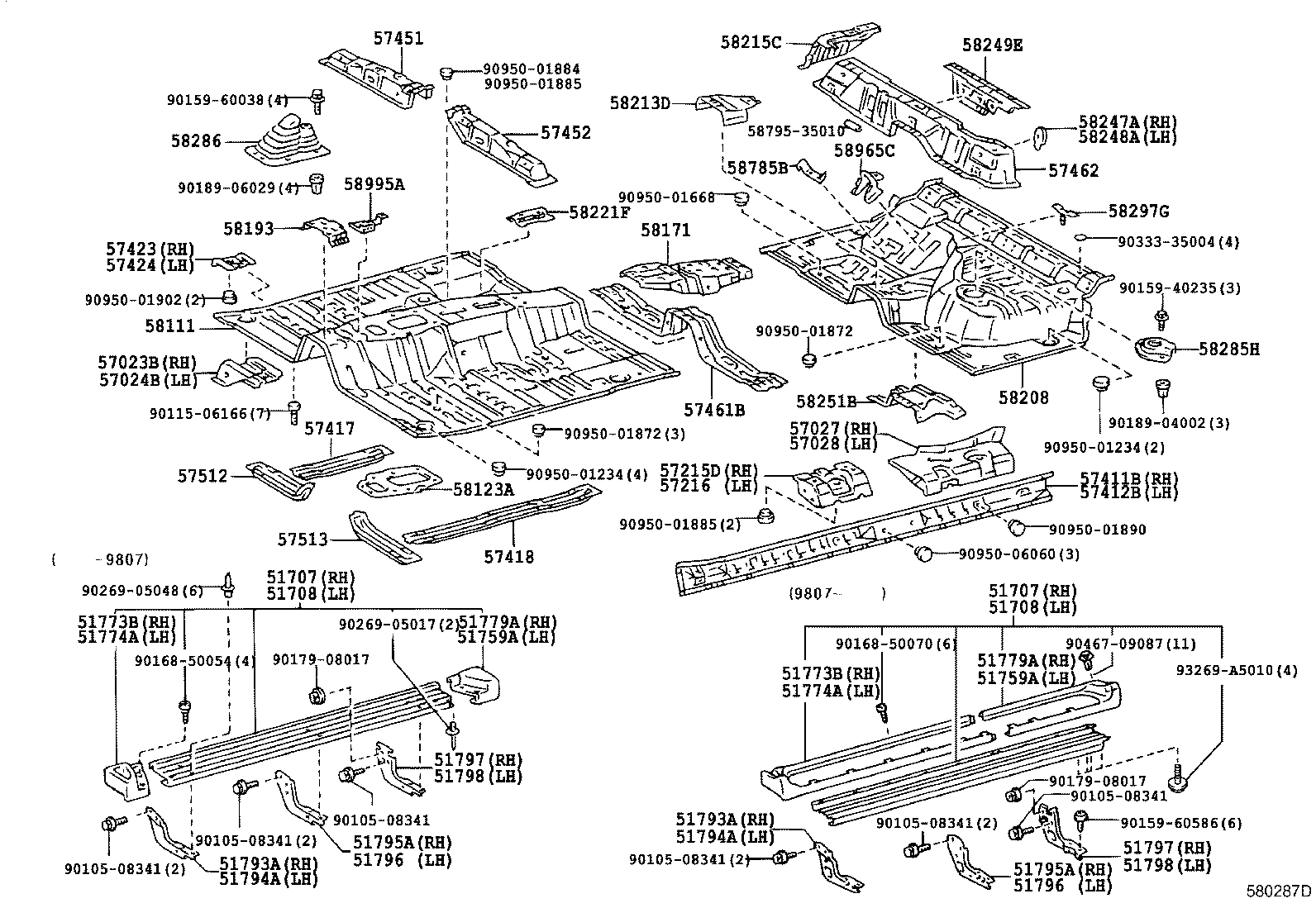 58251-35010 BRACE, FLOOR PANEL, FRONT product image