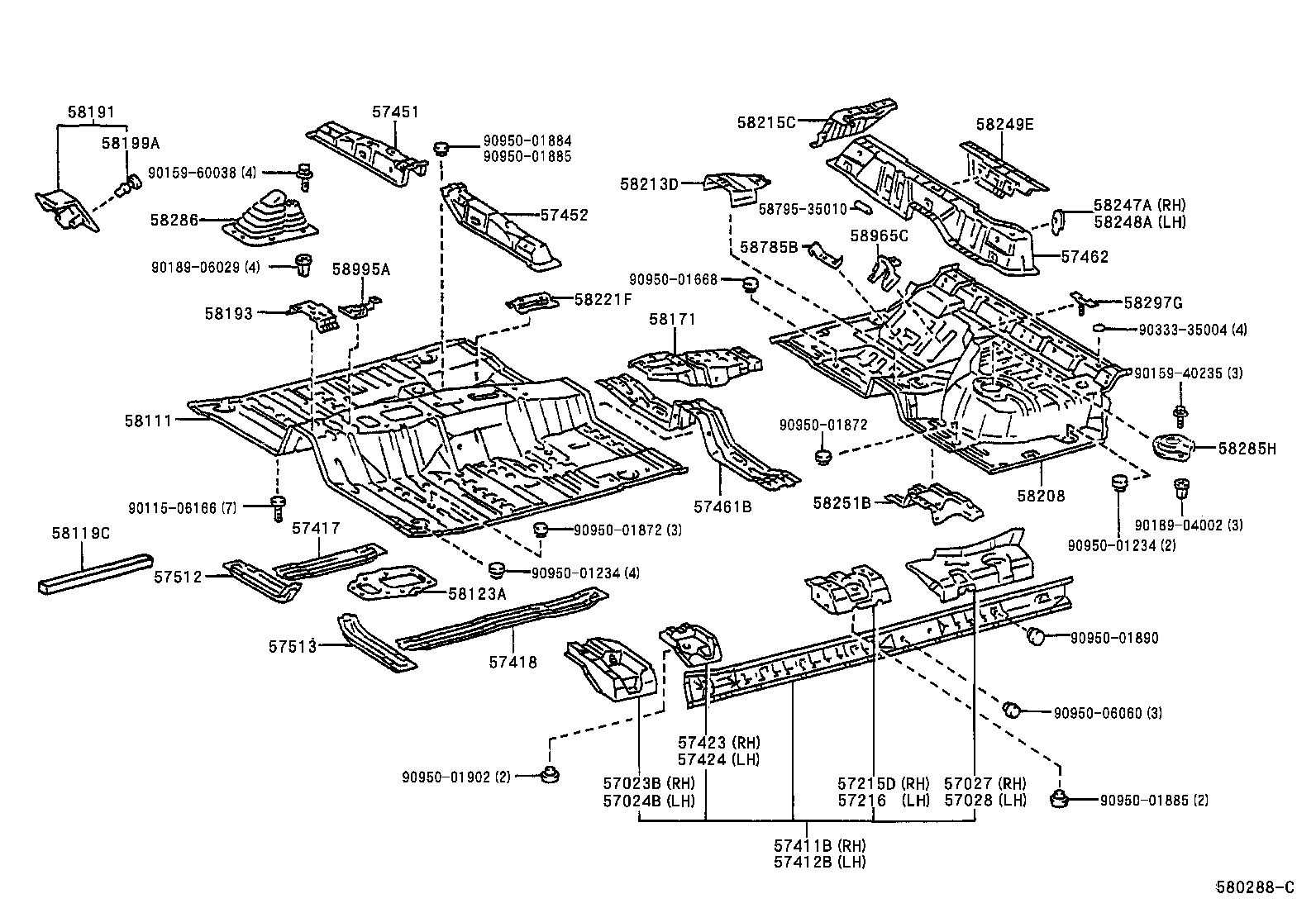 57402-35903 MEMBER, FLOOR SIDE, INNER LH product image