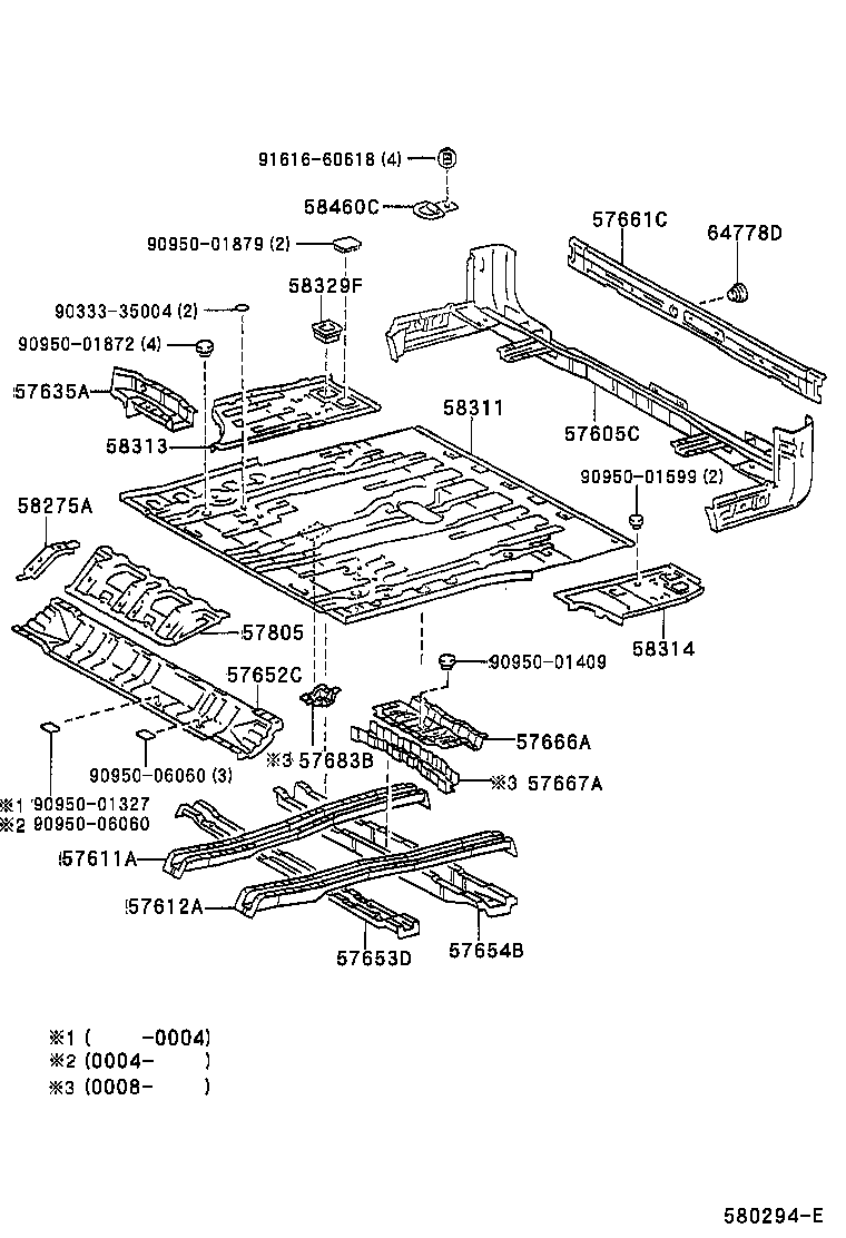 57666-35010 REINFORCEMENT, REAR FLOOR CROSSMEMBER, NO.3 product image