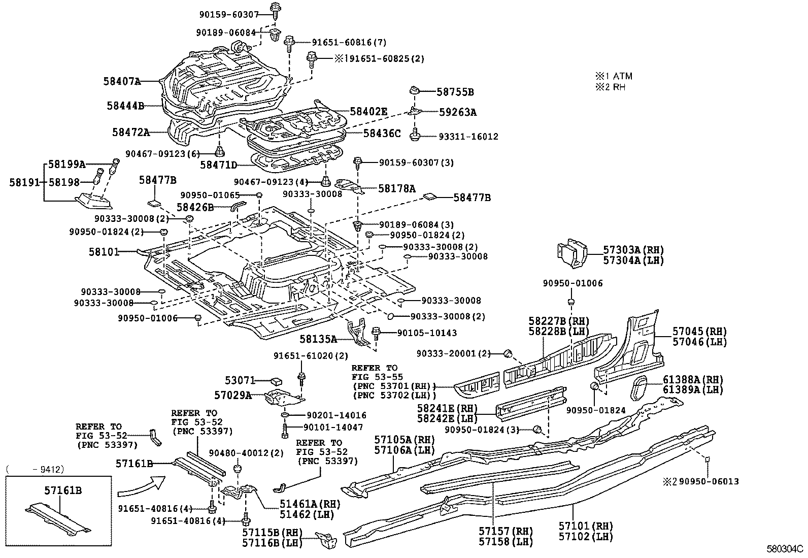 57102-28112 MEMBER SUB-ASSY, FRONT SIDE, LH product image