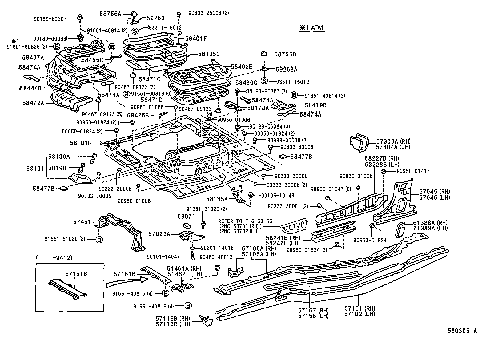 57102-28112 MEMBER SUB-ASSY, FRONT SIDE, LH product image