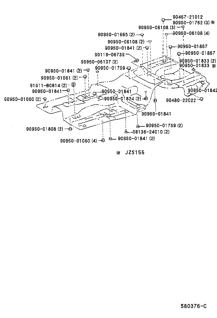 57417-30040 REINFORCEMENT, FRONT FLOOR UNDER product image