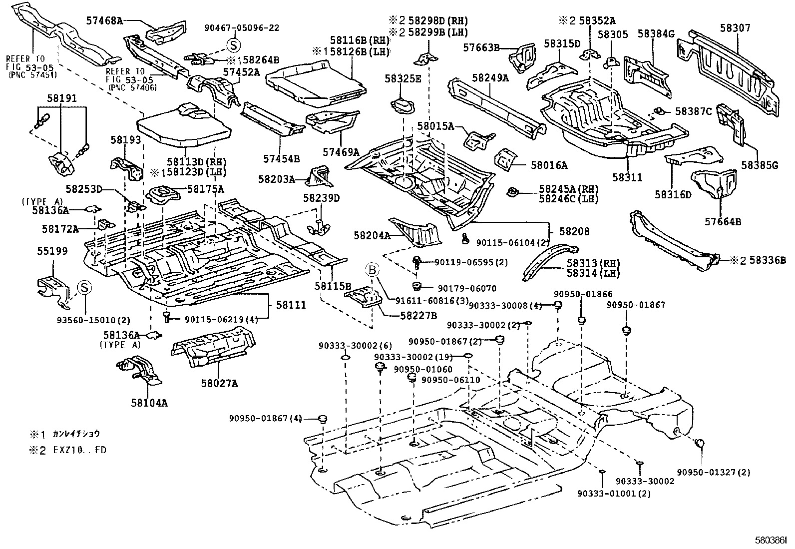 57663-46010 PANEL, REAR FLOOR SIDE, REAR RH product image