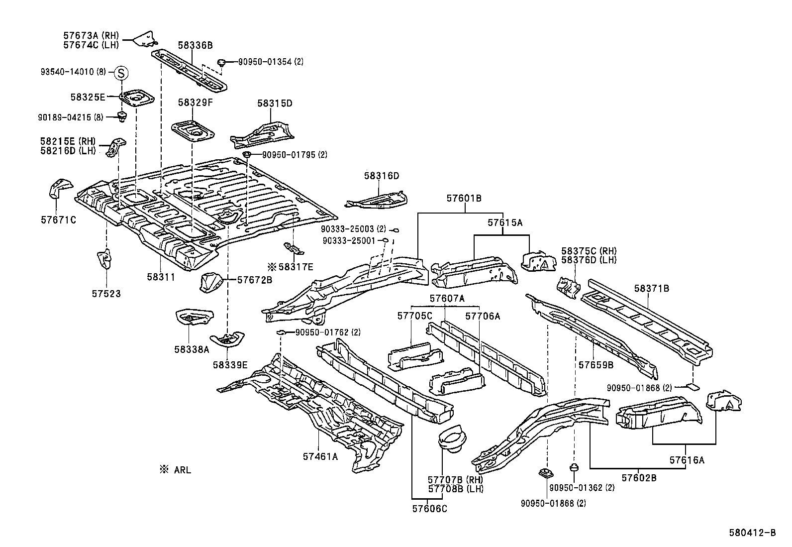 57461-42020 MEMBER, CENTER FLOOR CROSS product image