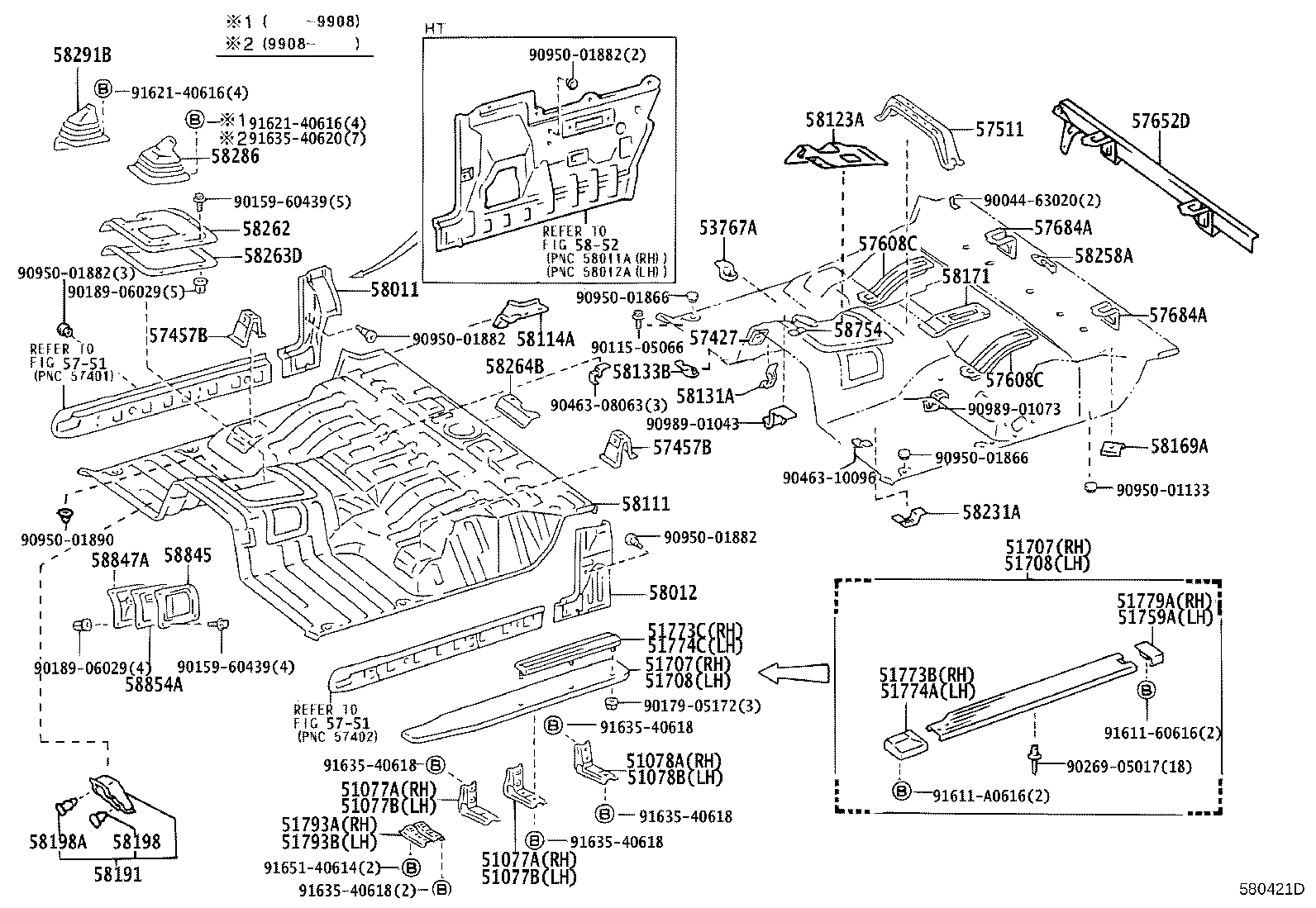 58131-90K00 BRACKET, FRONT FLOOR HEAT INSULATOR, NO.1 product image