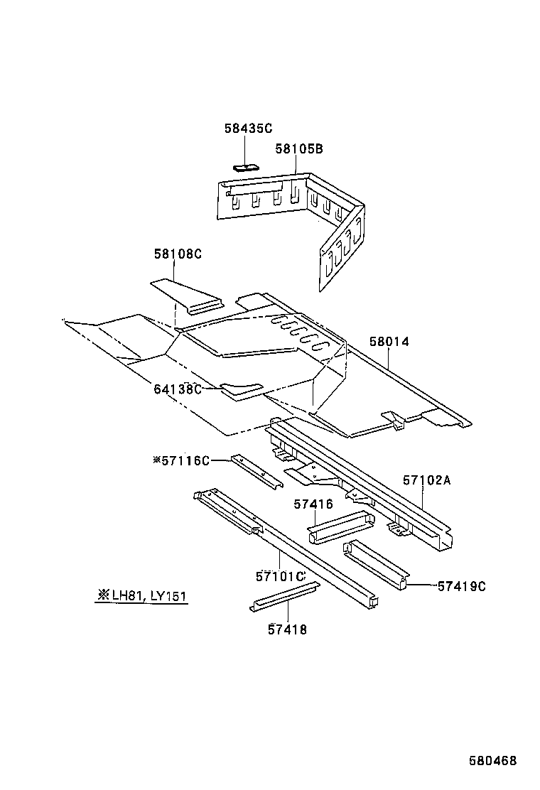 53895-25010 SHIELD, SIDE FLOOR APRON, FRONT RH product image