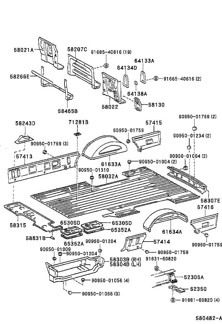 57101-37020 MEMBER SUB-ASSY, FRONT SIDE, RH product image