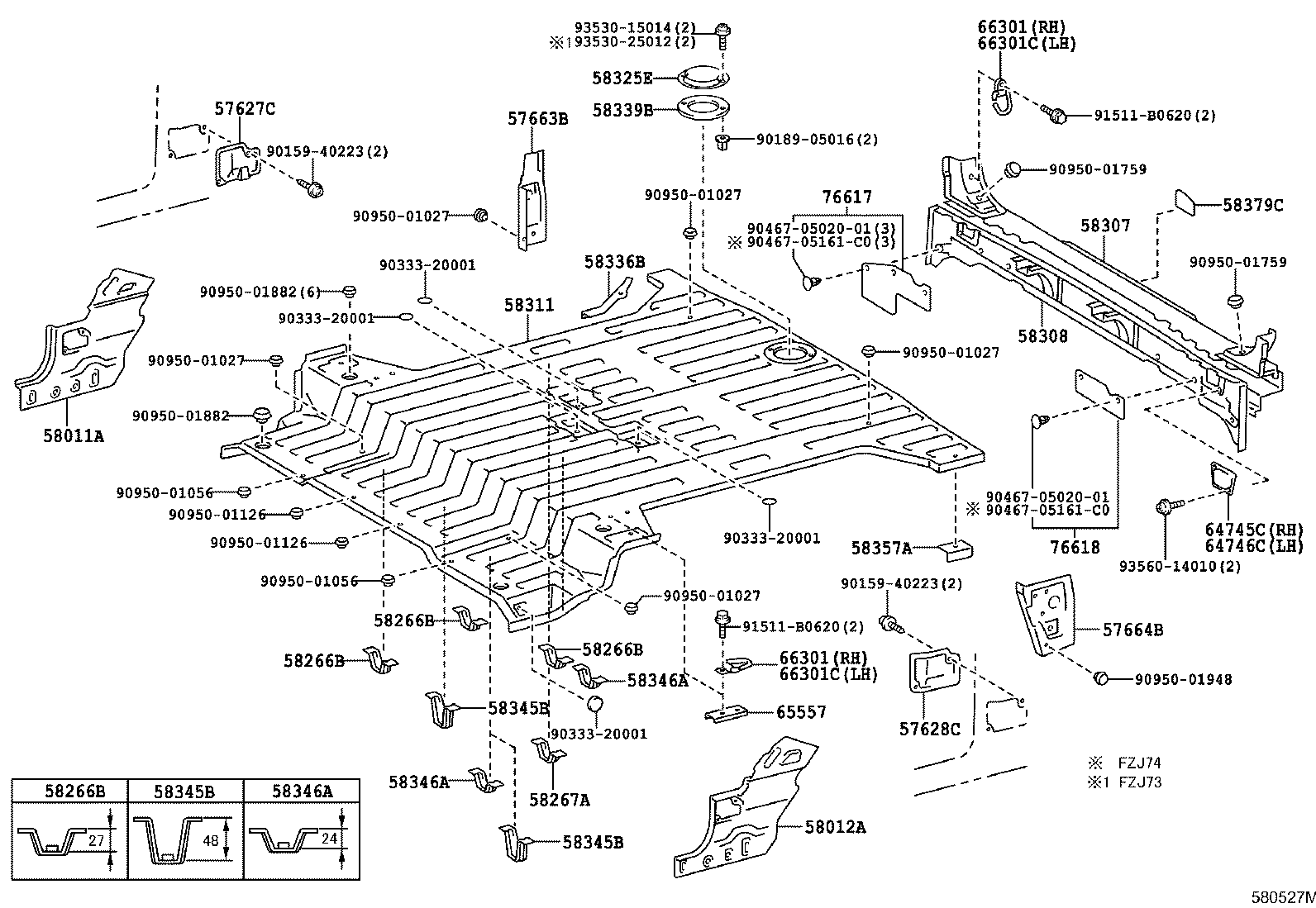 57663-60040 PANEL, REAR FLOOR SIDE, REAR RH product image