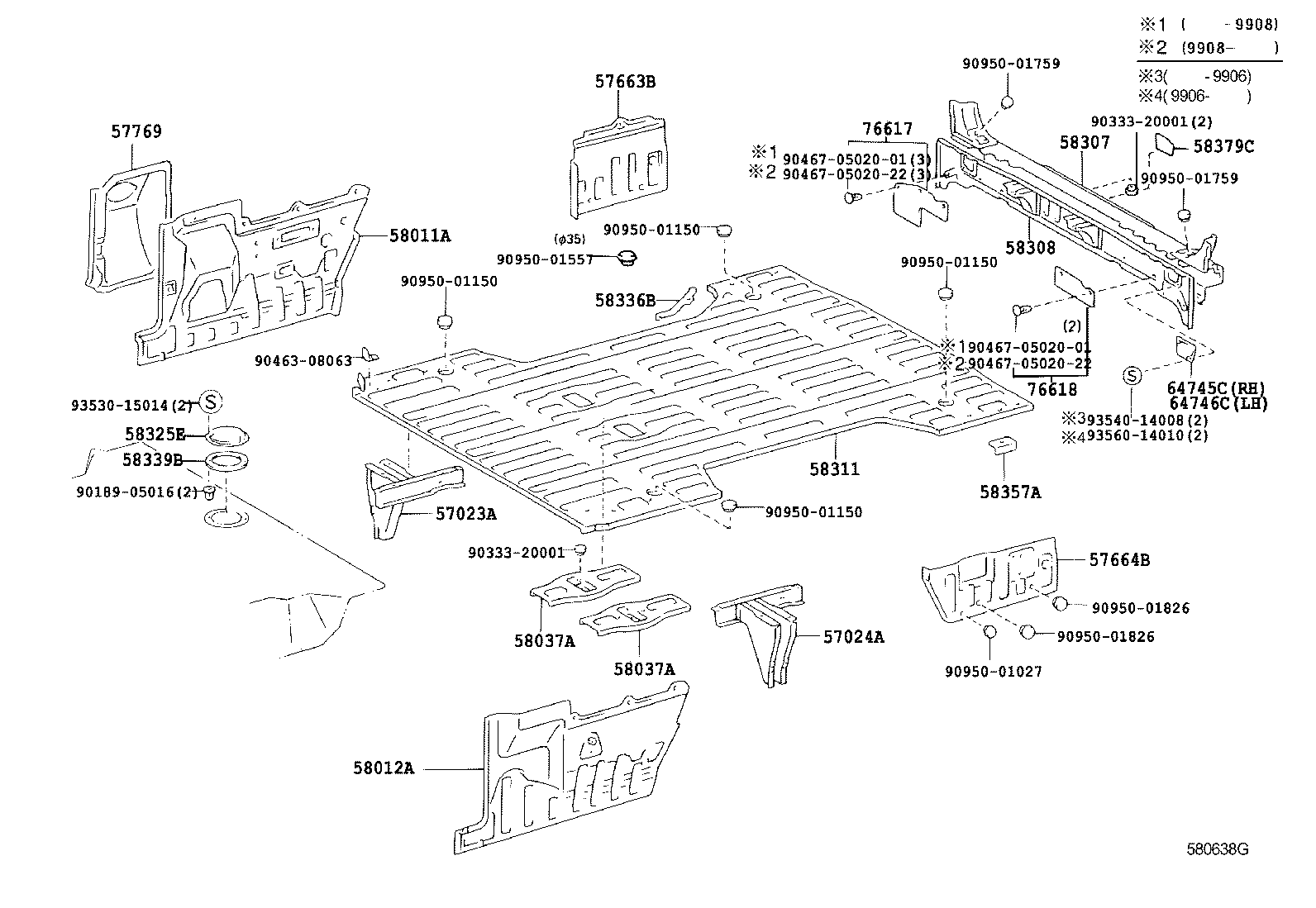 57627-60020 COVER, REAR FLOOR SIDE MEMBER, RH product image