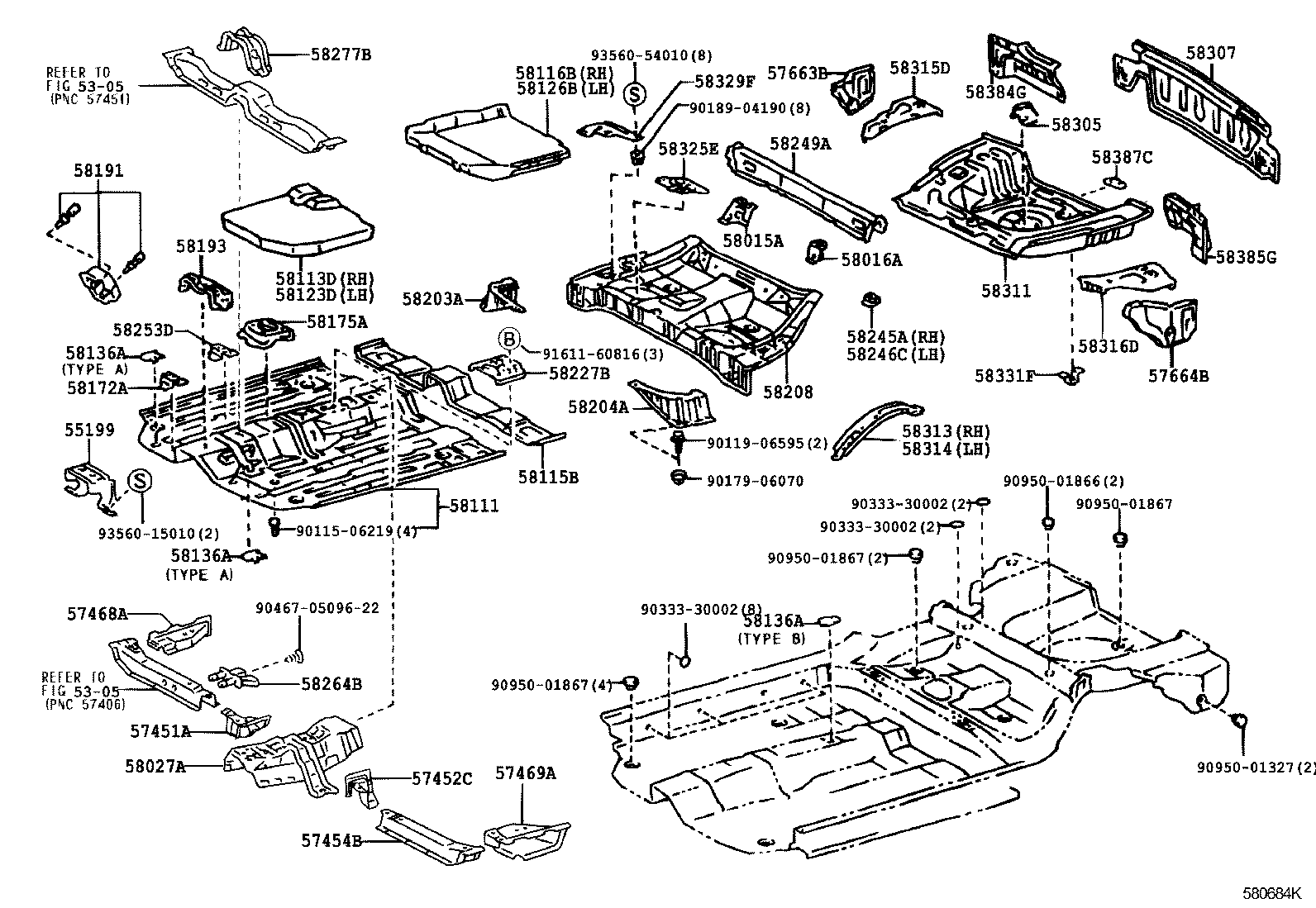 57663-46010 PANEL, REAR FLOOR SIDE, REAR RH product image