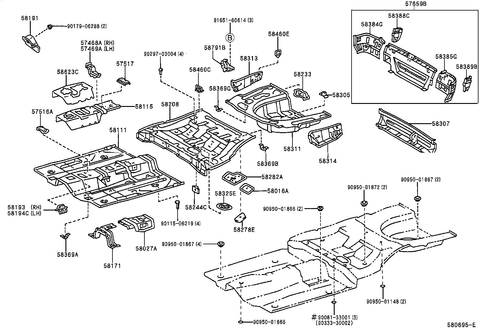 58016-05020 REINFORCE SUB-ASSY, BELT ANCHOR, NO.3 LH product image
