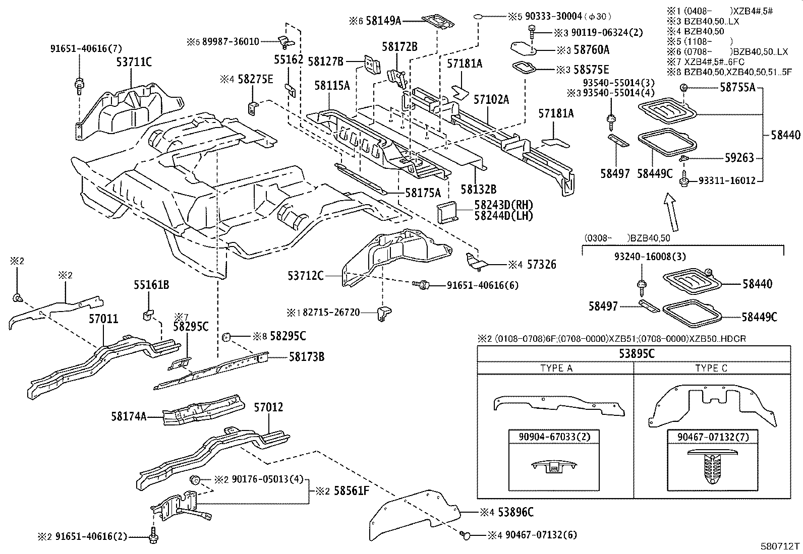 57031-36020 REINFORCE SUB-ASSY, FRONT SIDE MEMBER, NO.2 RH product image