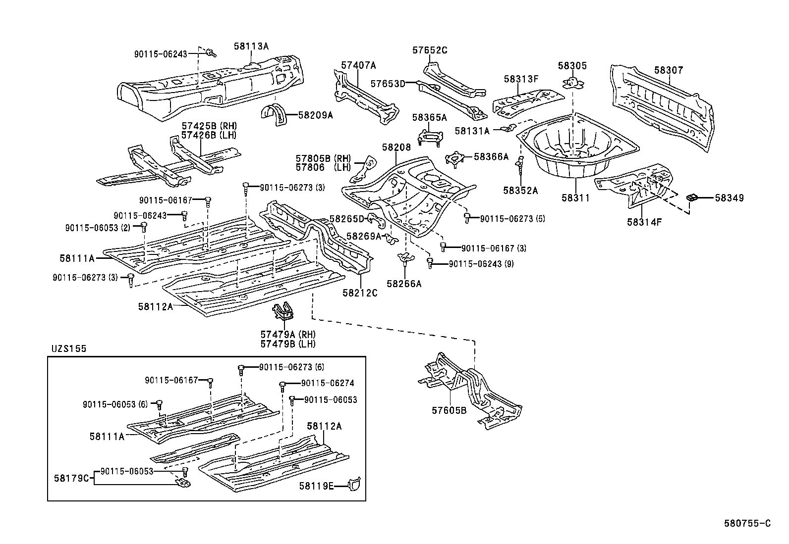 58112-30902 PANEL, FRONT FLOOR, LH product image