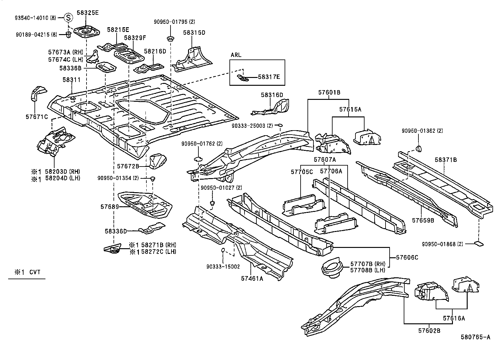 57461-42020 MEMBER, CENTER FLOOR CROSS product image