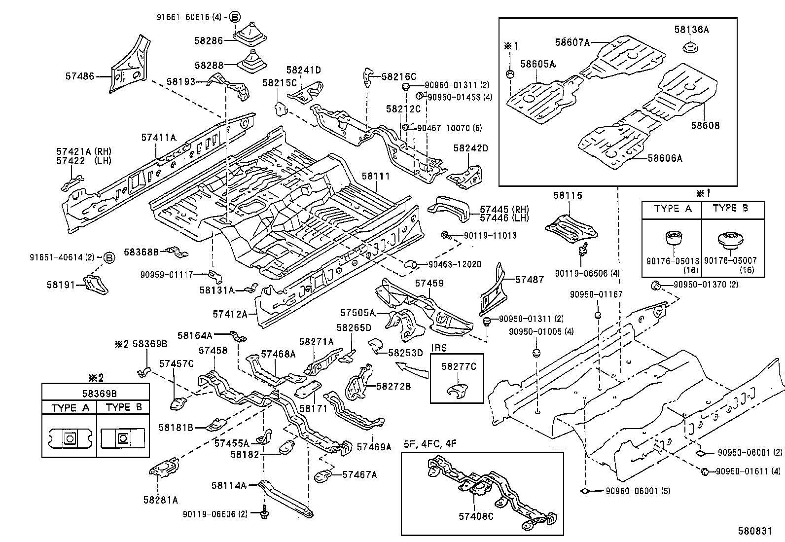 57412-30080 MEMBER, FLOOR SIDE, INNER LH product image