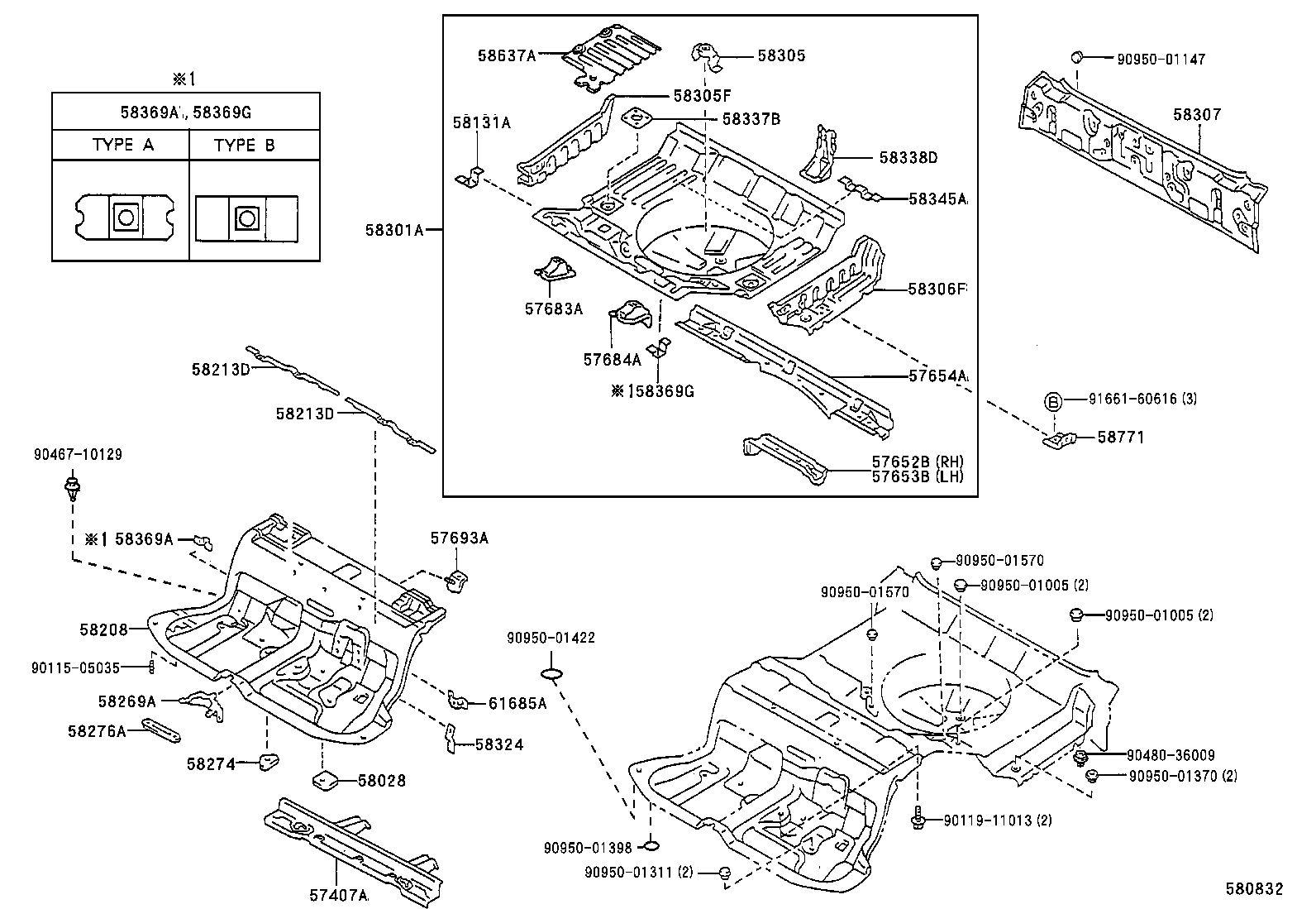 57412-30080 MEMBER, FLOOR SIDE, INNER LH product image