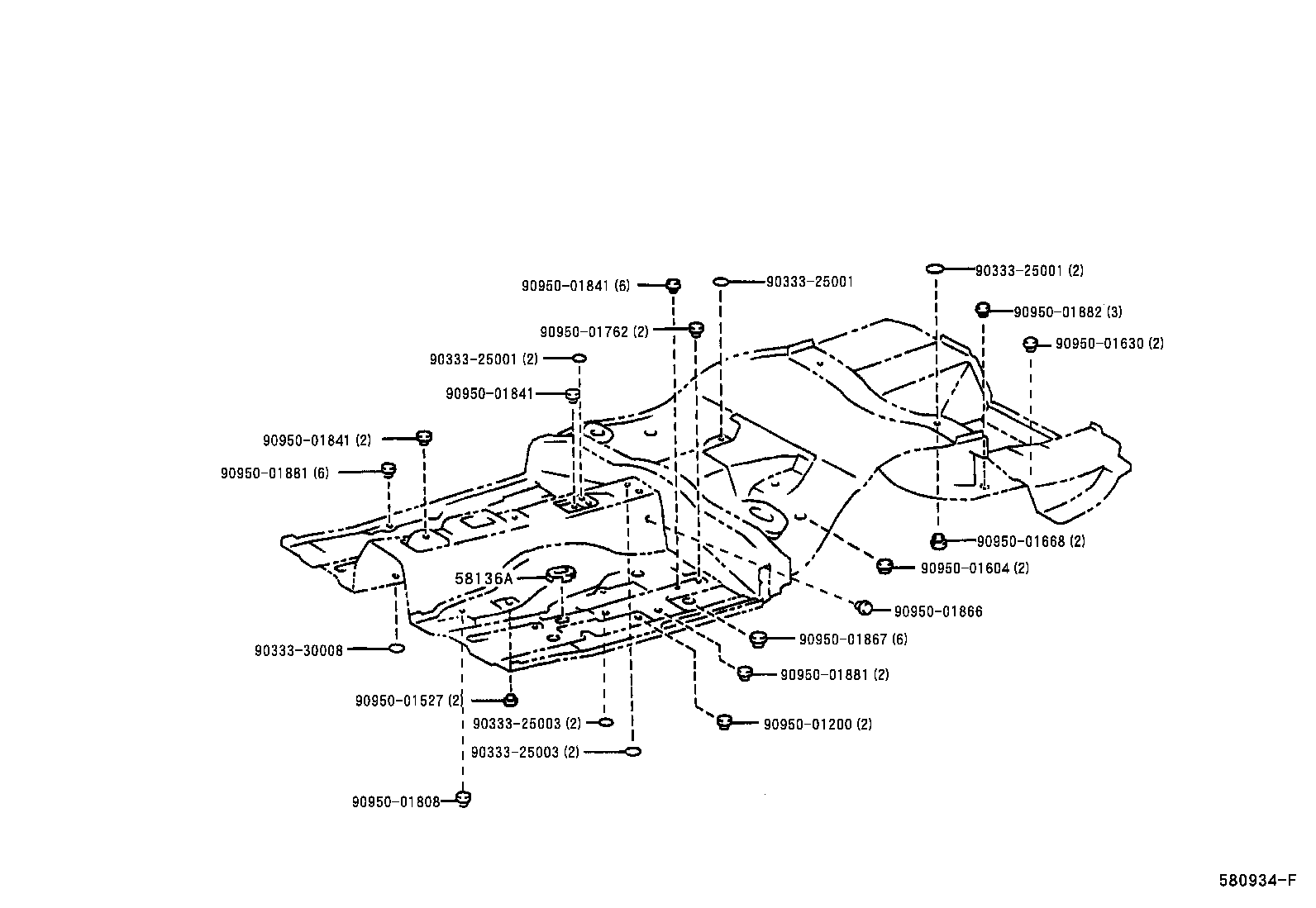 57461-51010 MEMBER SUB-ASSY, REAR FLOOR CROSS product image