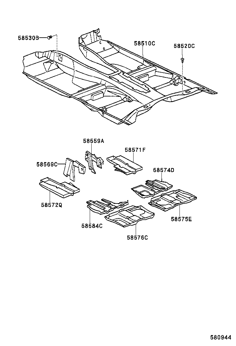 58575-53020 PAD, FRONT FLOOR, REAR NO.1 product image