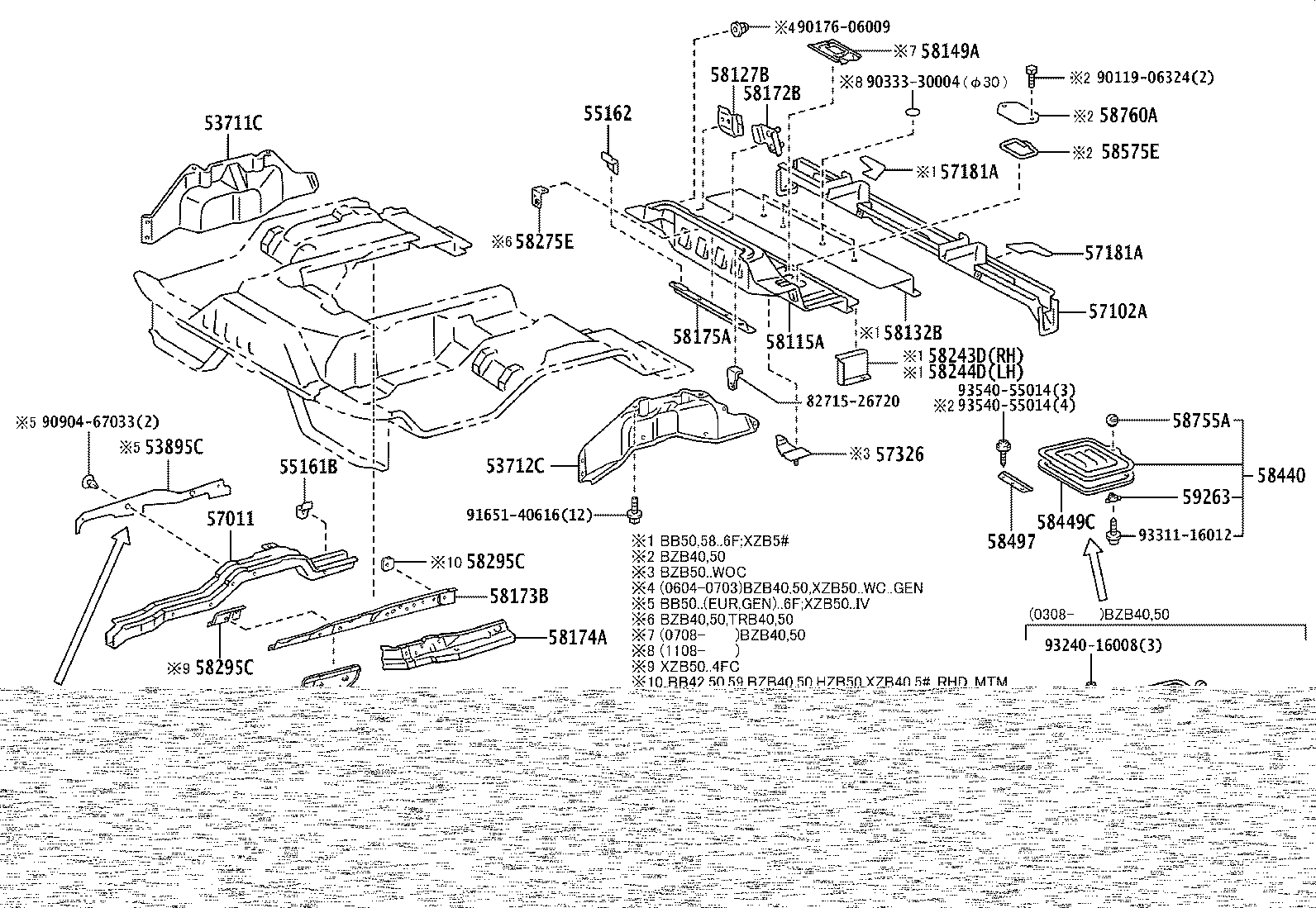 58575-36030 PAD, FRONT FLOOR, REAR NO.1 product image