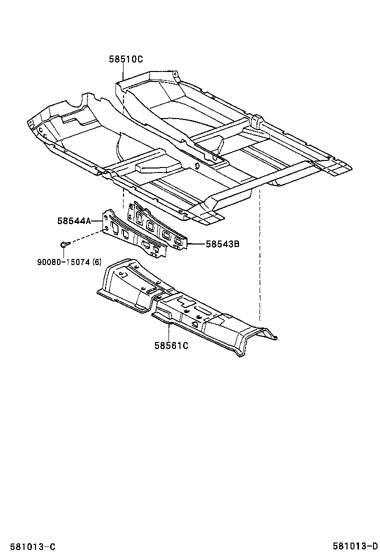 58561-07010 SILENCER, FRONT FLOOR, NO.1 product image