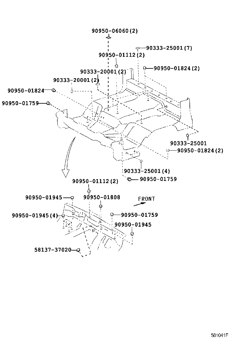 53736-37020 MUDGUARD SUB-ASSY, FRONT product image