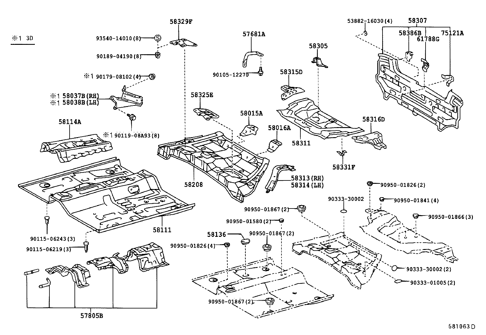 57681-52010 BRACE, REAR FLOOR NO.2 CROSSMEMBER, OUTER product image