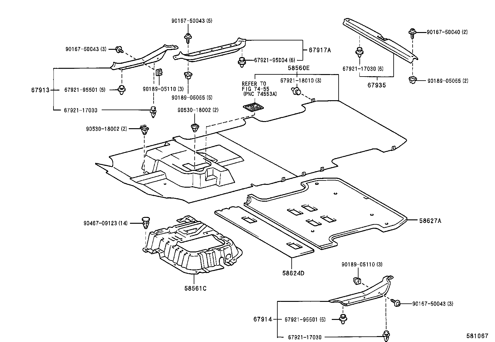 58624-95D02 PAD, CENTER FLOOR SILENCER product image