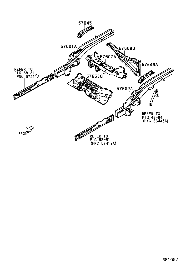 57608-87401 MEMBER SUB-ASSY, REAR FLOOR CROSS, NO.4 product image
