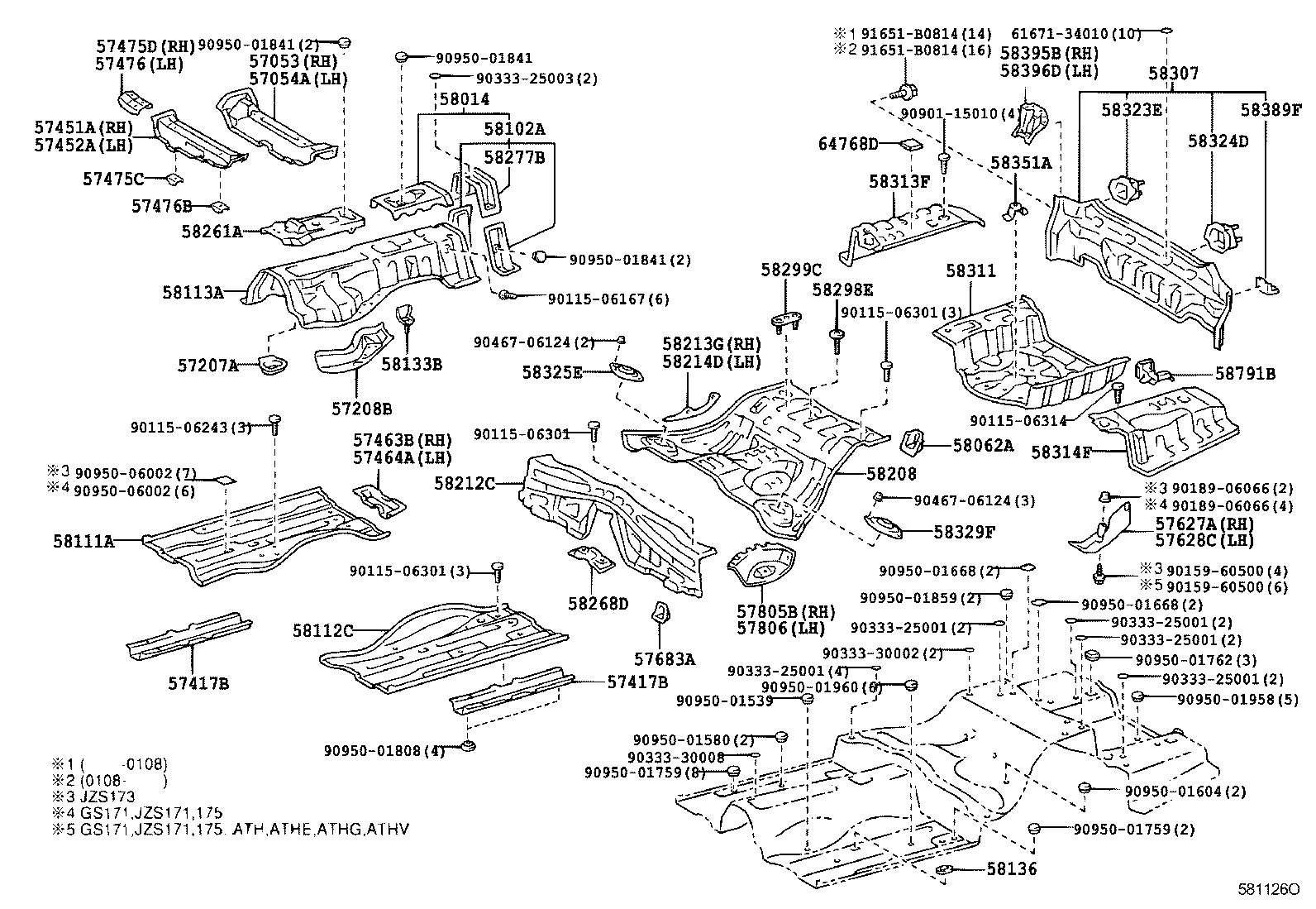 57451-30080 MEMBER, FRONT FLOOR CROSS, RH product image