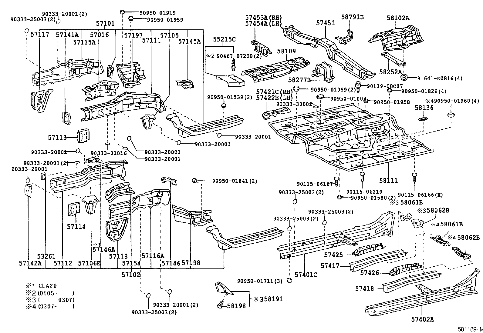 57112-42050 MEMBER, FRONT SIDE, LH product image