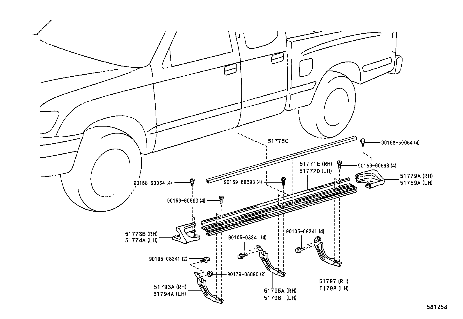 57052-04070 MEMBER SUB-ASSY, FRONT FLOOR CROSS, LH product image