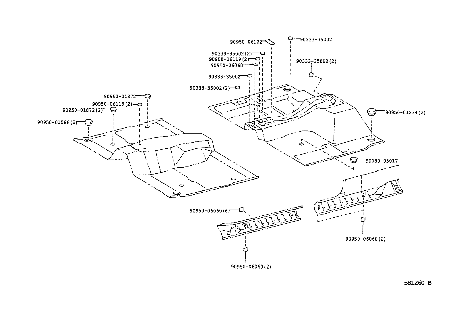 57052-04070 MEMBER SUB-ASSY, FRONT FLOOR CROSS, LH product image