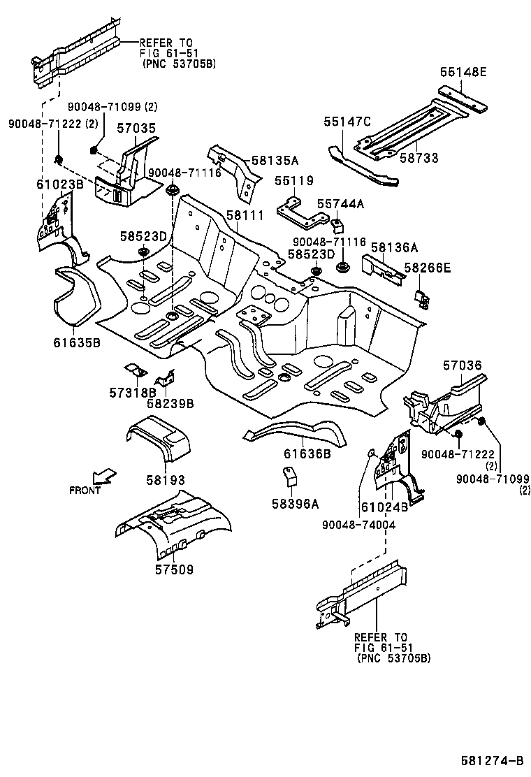 57102-97512 MEMBER SUB-ASSY, FRONT SIDE, LH product image