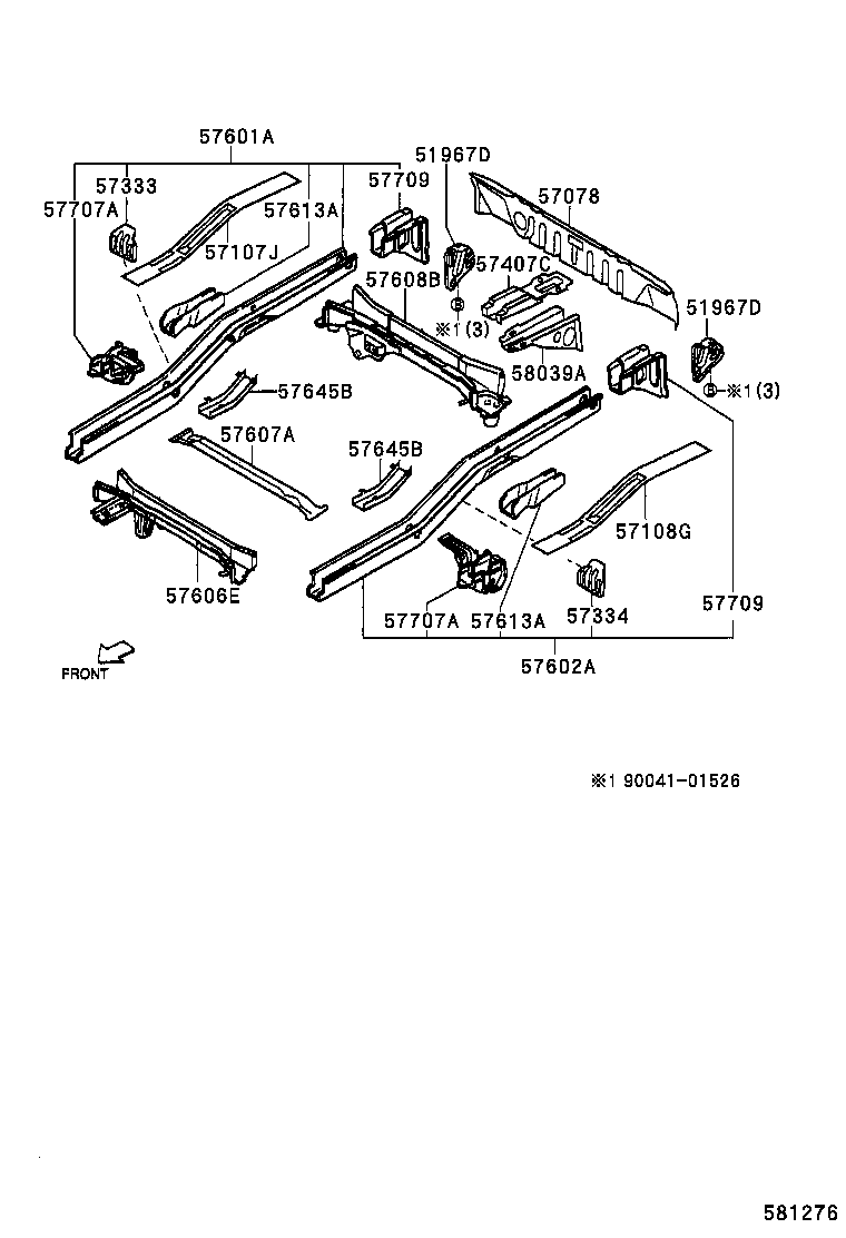 51968-97501 HOOK SUB-ASSY,REAR product image