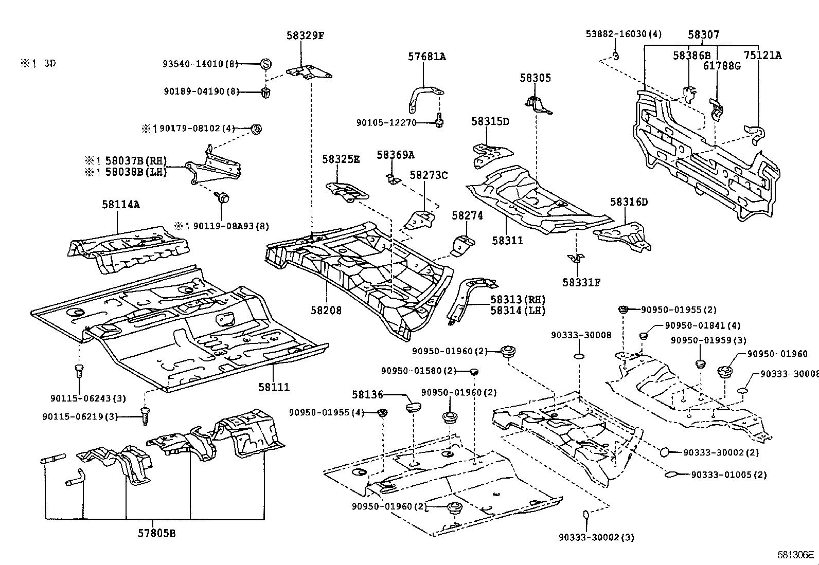 57681-52010 BRACE, REAR FLOOR NO.2 CROSSMEMBER, OUTER product image