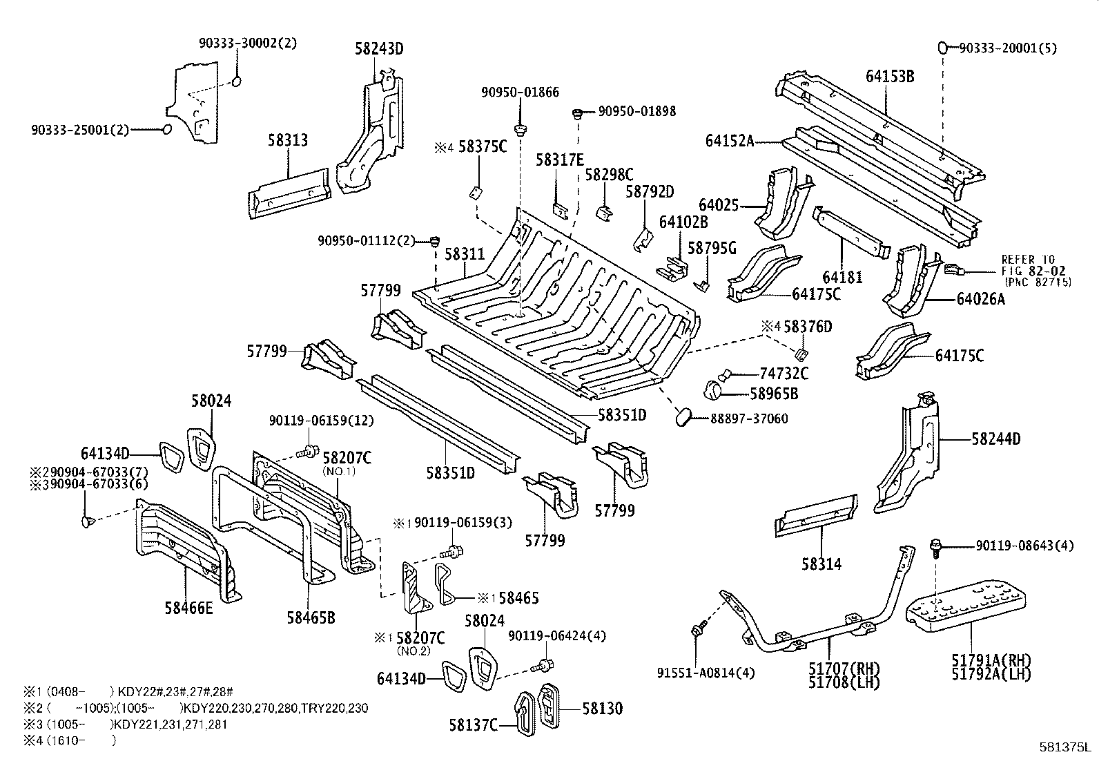 57069-25010 MEMBER SUB-ASSY, REAR FLOOR REAR CROSS, OUTER product image