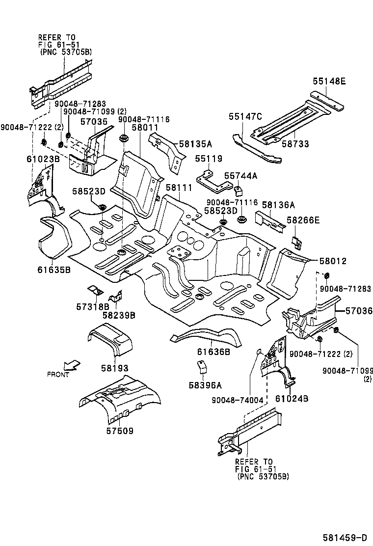 57102-97512 MEMBER SUB-ASSY, FRONT SIDE, LH product image