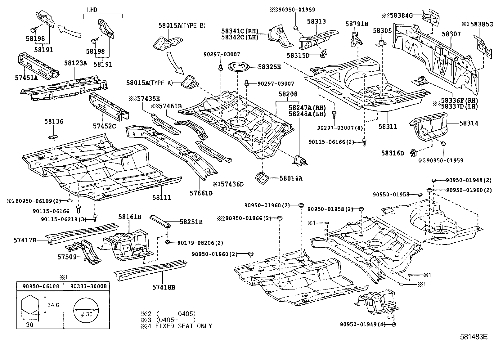 57461-12130 MEMBER SUB-ASSY, CENTER FLOOR CROSS, NO.1 product image