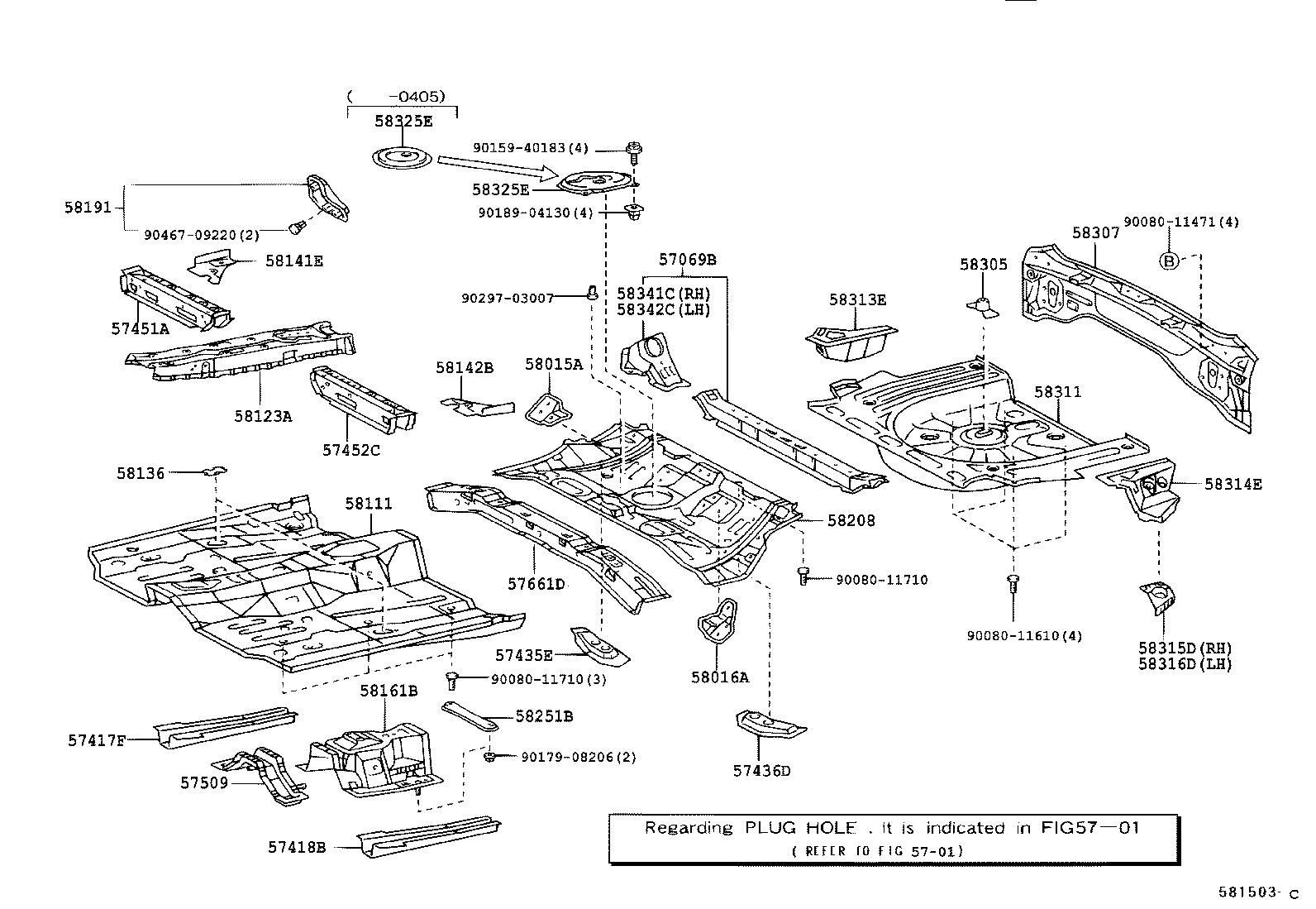 58016-02020 REINFORCE SUB-ASSY, BELT ANCHOR, NO.3 LH product image