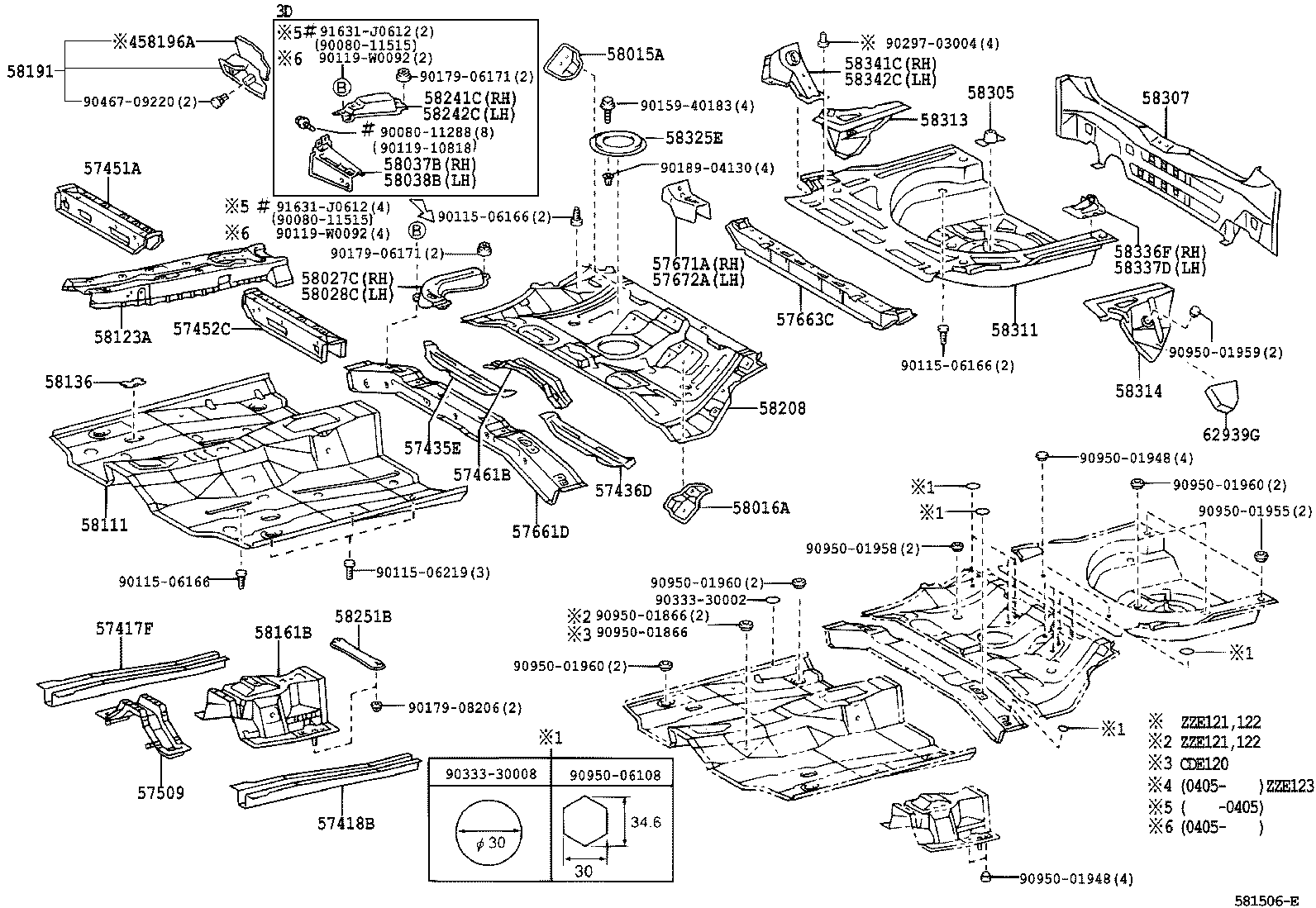 57407-02050 MEMBER, REAR FLOOR CROSS, FRONT product image
