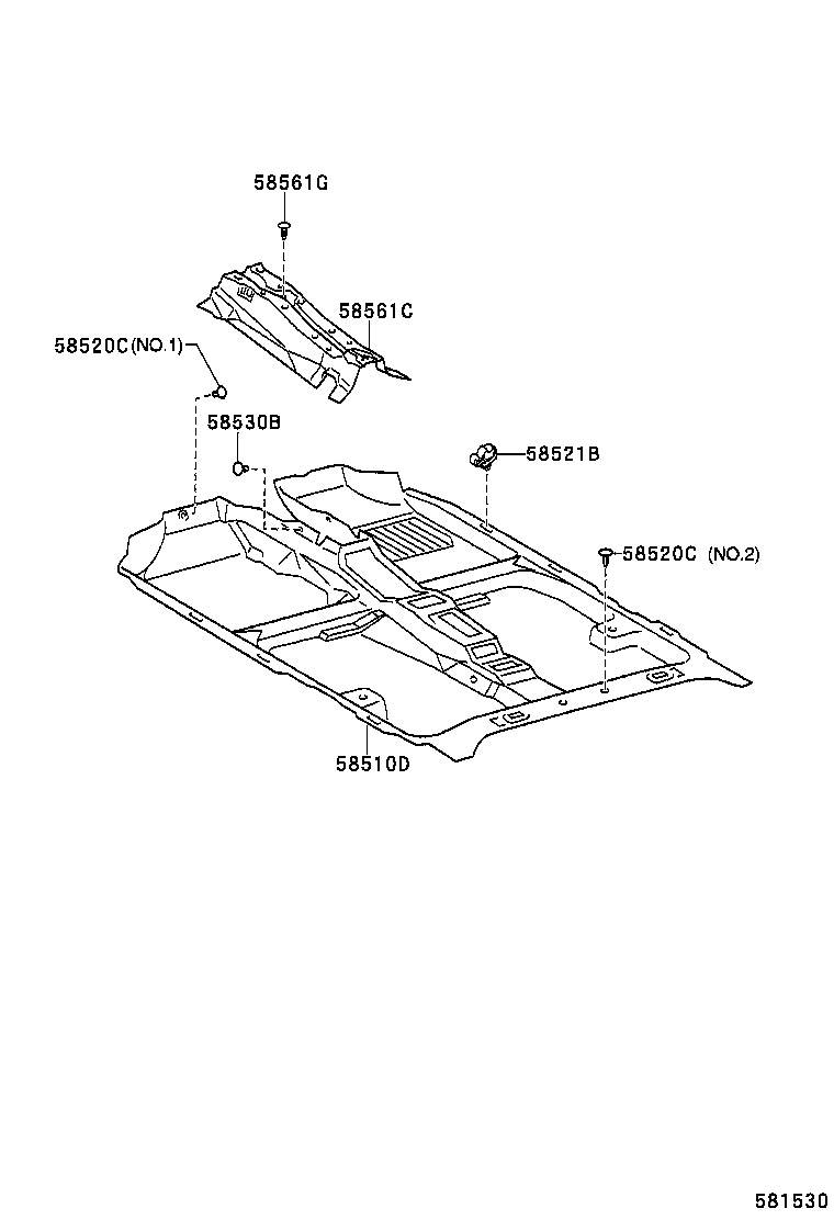 58561-02080 SILENCER, FRONT FLOOR, NO.1 product image